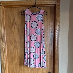 Floral Pink Sleeveless Dress
